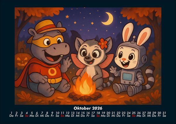 Produktbild: Sash, Lulu & Bouncy - Freunde f&uuml;rs ganze Jahr 2026 Fotokalender DIN A4