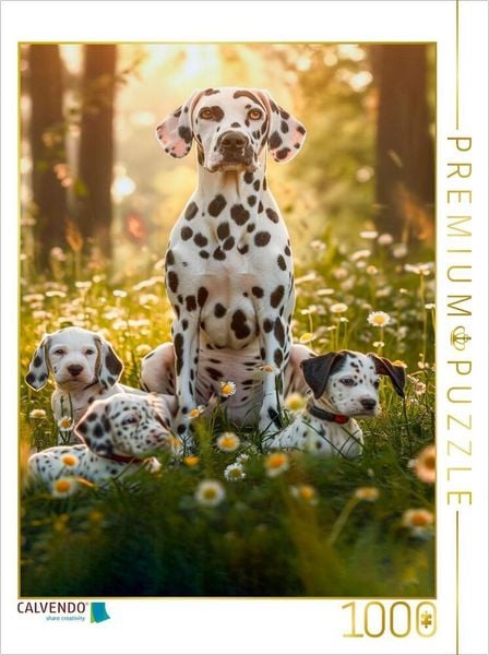 CALVENDO Puzzle Dalmatiner, die Familie beim kleinen Spaziergang | 1000 Teile Lege-Größe 64x48cm Foto-Puzzle für glückliche Stunden, Sonstige von ,