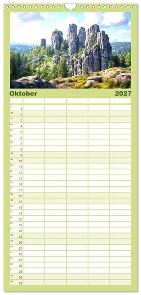 Produktbild: Familienplaner 2027 - Wandergl&uuml;ck - Momente der Freiheit in der Natur mit 5 Spalten (Wandkalender, 21 x 45 cm) CALVENDO