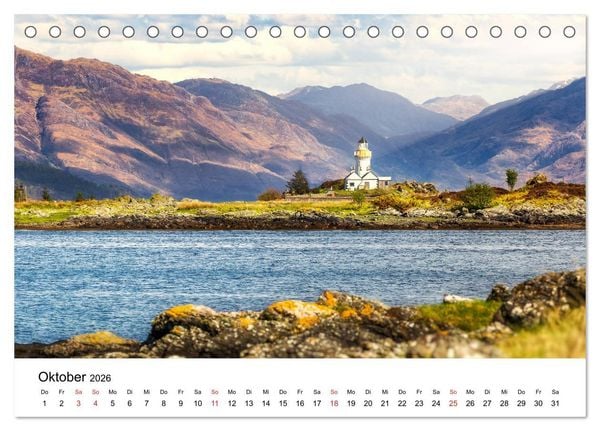 Produktbild: Schottlands Leuchtt&uuml;rme (Tischkalender 2026 DIN A5 quer), CALVENDO Monatskalender