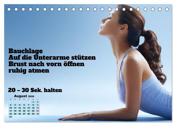 Produktbild: Yoga Kalender - &Uuml;bungen und Meditation f&uuml;r jeden Monat (Tischkalender 2026 DIN A5 quer), CALVENDO Monatskalender