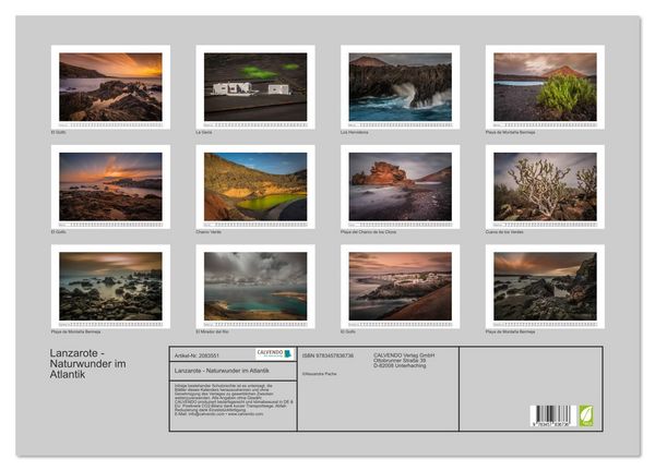 Produktbild: Lanzarote - Naturwunder im Atlantik (Wandkalender 2026 DIN A2 quer), CALVENDO Monatskalender