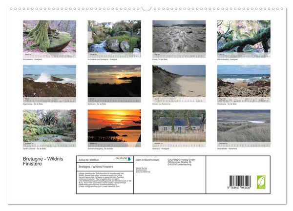Produktbild: Bretagne - Wildnis Finist&egrave;re (hochwertiger Premium Wandkalender 2026 DIN A2 quer), Kunstdruck in Hochglanz