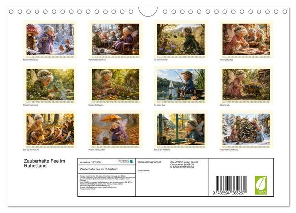 Produktbild: Zauberhafte Fee im Ruhestand (Wandkalender 2027 DIN A4 quer), CALVENDO Monatskalender