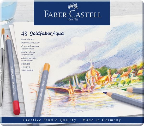 Produktbild: Faber-Castell Aquarellstifte Goldfaber Aqua, 48er Set Metalletui