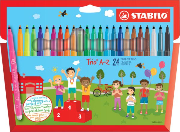 Produktbild: STABILO Filzstift -   Trio A-Z - 24er Pack - mit 24 verschiedenen Farben