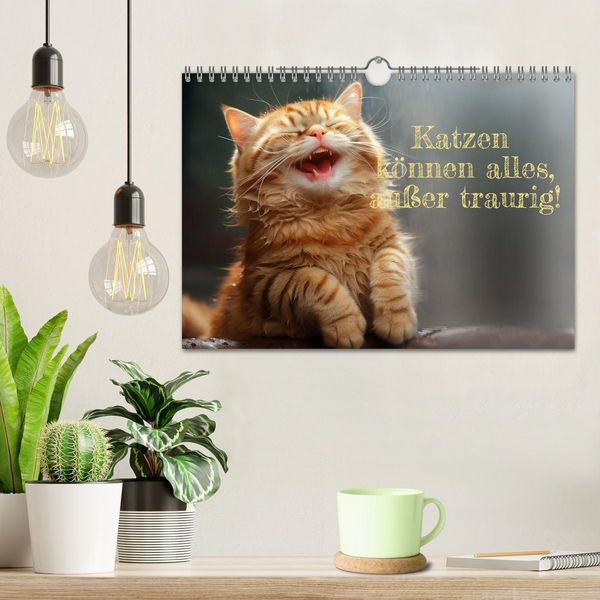 Produktbild: Katzen k&ouml;nnen alles, au&szlig;er traurig. (Wandkalender 2026 DIN A4 quer), CALVENDO Monatskalender
