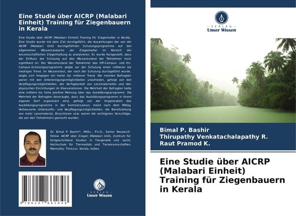 Eine Studie über AICRP (Malabari Einheit) Training für Ziegenbauern in Kerala, Taschenbuch von Bimal P. Bashir , Thirupathy Venkatachalapathy R. ,