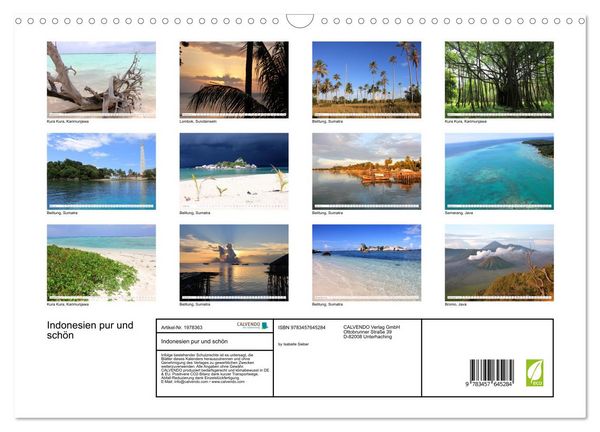 Produktbild: Indonesien pur und sch&ouml;n (Wandkalender 2026 DIN A3 quer), CALVENDO Monatskalender