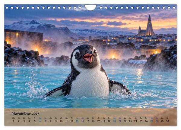 Produktbild: Pinguins gro&szlig;e Weltreise (Wandkalender 2027 DIN A4 quer), CALVENDO Monatskalender