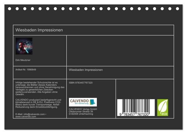 Produktbild: Wiesbaden Impressionen (Tischkalender 2026 DIN A5 quer), CALVENDO Monatskalender