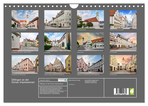 Produktbild: Dillingen an der Donau Impressionen (Wandkalender 2026 DIN A4 quer), CALVENDO Monatskalender