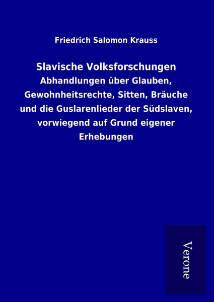 Produktbild: Slavische Volksforschungen