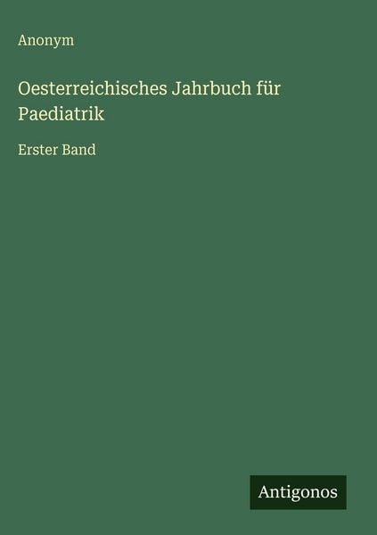 Produktbild: Oesterreichisches Jahrbuch f&uuml;r Paediatrik