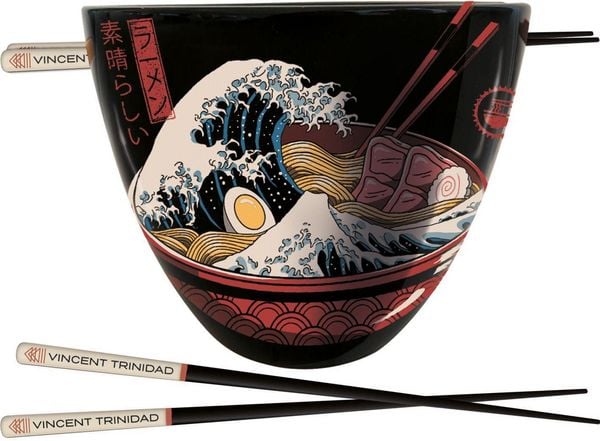 Produktbild: Vincent Trinidad (gro&szlig;e Ramen-Welle) Ramen-Sch&uuml;ssel- und Essst&auml;bchen-Set