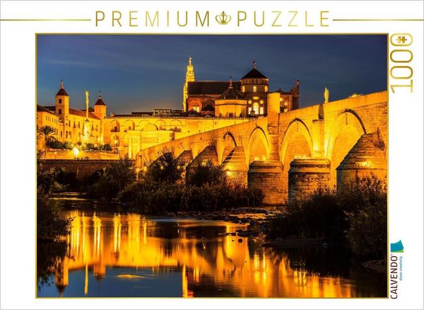CALVENDO Puzzle Puente Romano mit Blick auf die Mezquita-Kathedrale in Córdoba, Spanien | 1000 Teile Lege-Größe 64x48cm Foto-Puzzle für glückliche Stunden