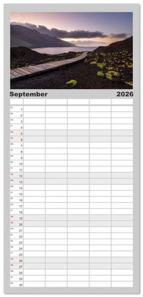 Produktbild: Familienplaner 2026 - Die stille Magie der Insel Teneriffa mit 5 Spalten (Wandkalender, 21 x 45 cm) CALVENDO