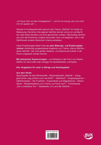 Produktbild: Kita aktiv Projektmappe Meine Gef&uuml;hle &ndash; deine Gef&uuml;hle