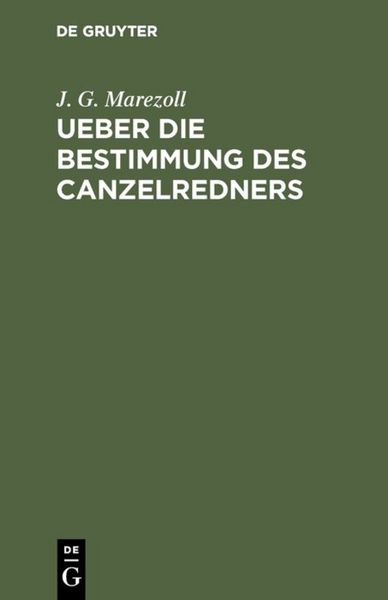Produktbild: Ueber die Bestimmung des Canzelredners