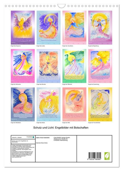Produktbild: Schutz und Licht: Engelbilder mit Botschaften (Wandkalender 2026 DIN A3 hoch), CALVENDO Monatskalender