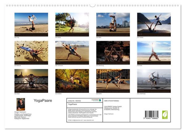 Produktbild: YogaPaare (hochwertiger Premium Wandkalender 2026 DIN A2 quer), Kunstdruck in Hochglanz