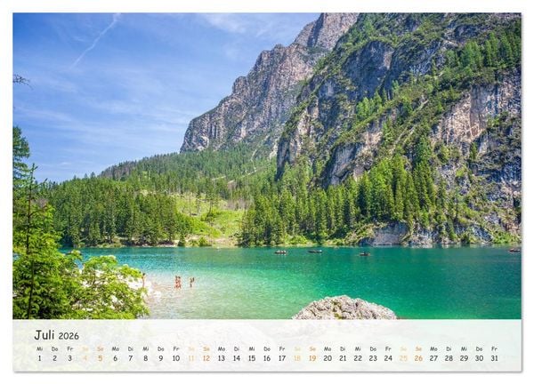 Produktbild: Pragser Wildsee - Traumziel in den Dolomiten (Wandkalender 2026 DIN A2 quer), CALVENDO Monatskalender