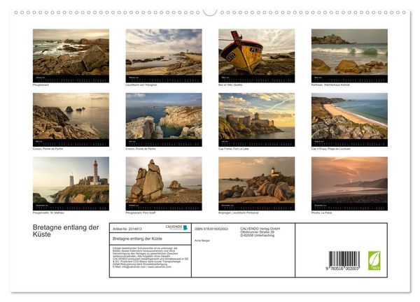 Produktbild: Bretagne entlang der K&uuml;ste (hochwertiger Premium Wandkalender 2026 DIN A2 quer), Kunstdruck in Hochglanz