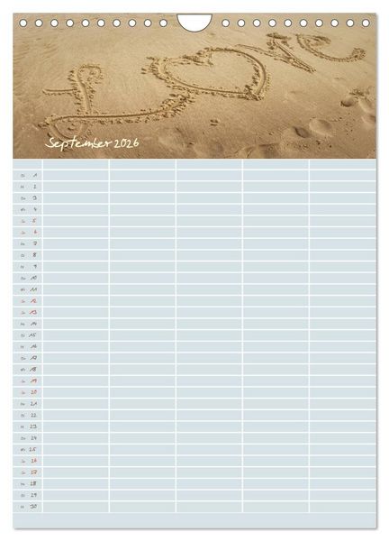 Produktbild: Kleine Sand-Sch&ouml;nheiten / Familienplaner (Wandkalender 2026 DIN A4 hoch), CALVENDO Monatskalender