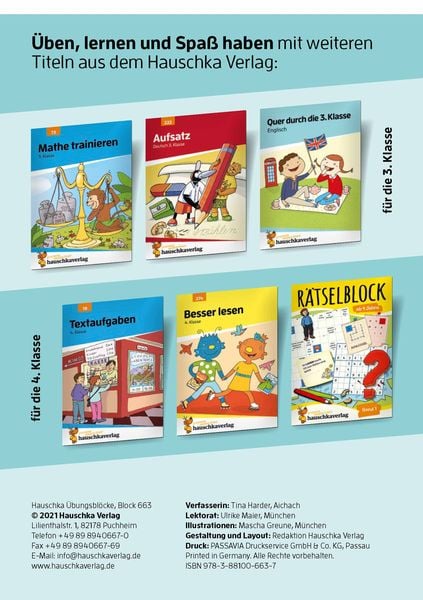 Produktbild: &Uuml;bungsheft Mathe und Deutsch 3. Klasse