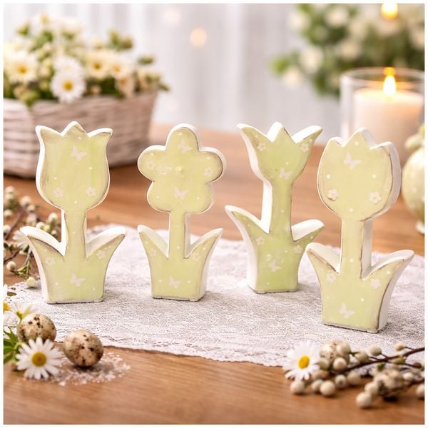 Produktbild: HTI-Living Blumen Spring Festival Green 4er Set Blumen Spring Festival Green 4er Set