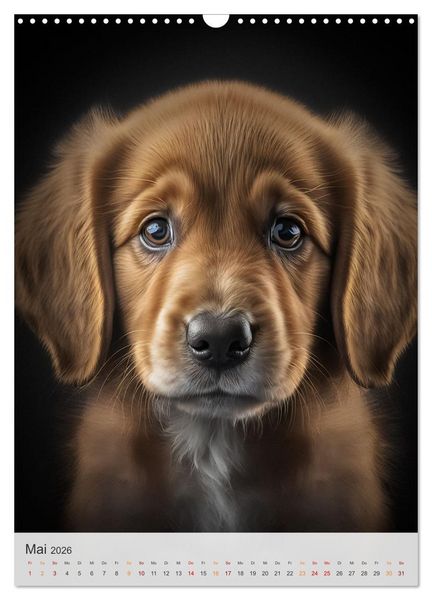 Produktbild: Zauberhafte Hundebabys (Wandkalender 2026 DIN A3 hoch), CALVENDO Monatskalender