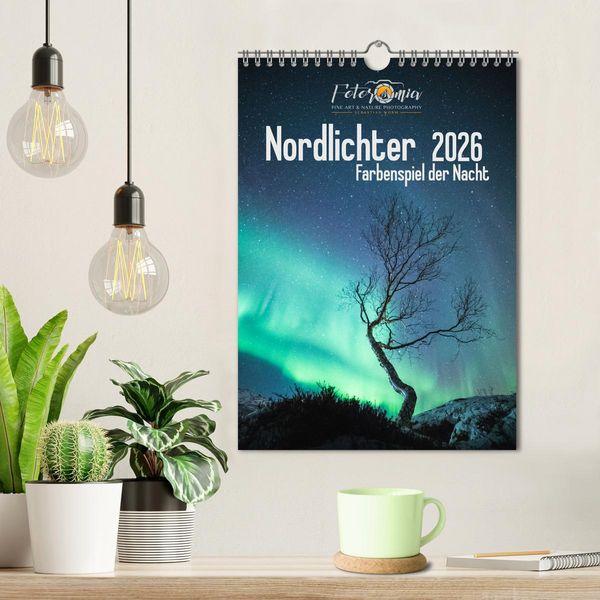Produktbild: Nordlichter &ndash; Farbenspiel der Nacht (Wandkalender 2026 DIN A4 hoch), CALVENDO Monatskalender