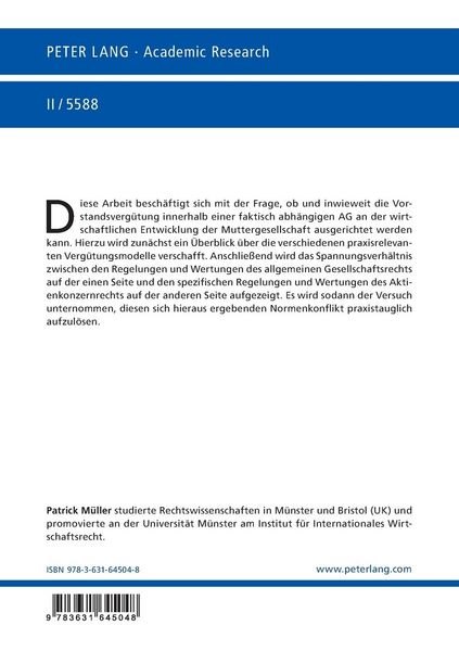 Produktbild: Die aktienrechtliche Zul&auml;ssigkeit variabler Vorstandsverg&uuml;tungen mittels vertikaler Aktienoptionen im faktischen Aktienkonzern