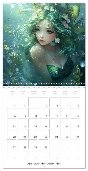 Produktbild: Mermaid Dreams - A Year of Enchanted Oceans (Wall Calendar 2026 12 &times; 12 Inch) CALVENDO 12 Month Wall Calendar