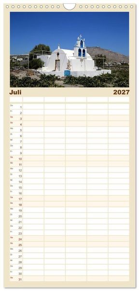 Produktbild: Familienplaner 2027 - Griechenland - Von Epirus bis zu den Inseln mit 5 Spalten (Wandkalender, 21 x 45 cm) CALVENDO