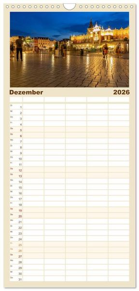 Produktbild: Familienplaner 2026 - Krakau. Ein Spaziergang durch Polens kulturelles Herz mit 5 Spalten (Wandkalender, 21 x 45 cm) CALVENDO