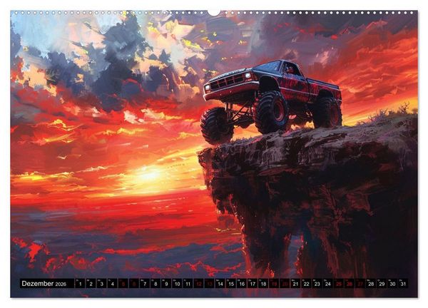 Produktbild: Wilde Monstertrucks (Wandkalender 2026 DIN A2 quer), CALVENDO Monatskalender