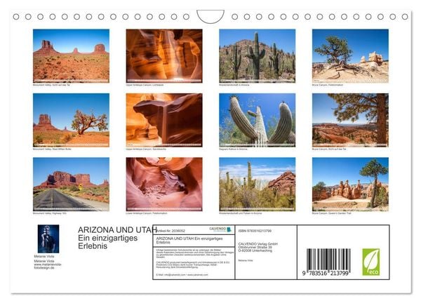 Produktbild: ARIZONA UND UTAH Ein einzigartiges Erlebnis (Wandkalender 2026 DIN A4 quer), CALVENDO Monatskalender