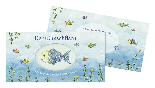 Produktbild: Der Wunschfisch. Alle guten W&uuml;nsche zur Erstkommunion &ndash; Kuvert f&uuml;r ein Gutschein- und Geldgeschenk