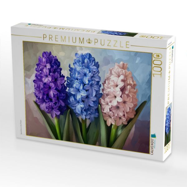 Produktbild: CALVENDO Puzzle Hyazinthen in drei Farben | 1000 Teile Lege-Gr&ouml;&szlig;e 64x48cm Foto-Puzzle f&uuml;r gl&uuml;ckliche Stunden