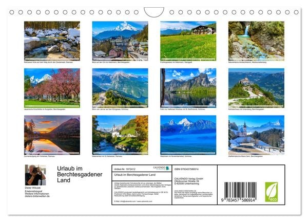 Produktbild: Urlaub im Berchtesgadener Land (Wandkalender 2026 DIN A4 quer), CALVENDO Monatskalender