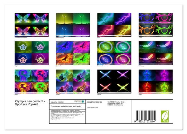 Produktbild: Olympia neu gedacht - Sport als Pop-Art (Wandkalender 2026 DIN A4 quer), CALVENDO Monatskalender