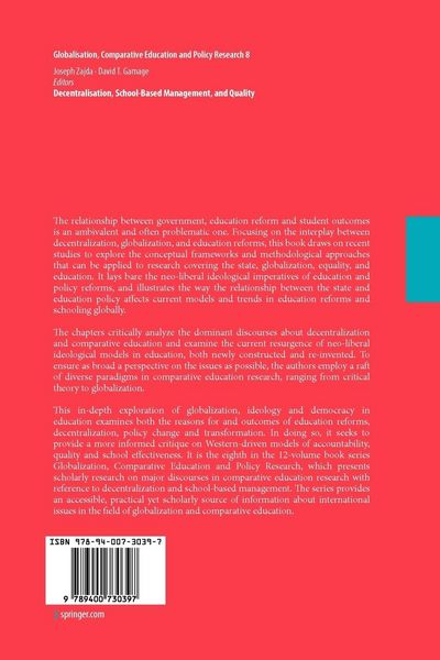 Produktbild: Decentralisation, School-Based Management, and Quality