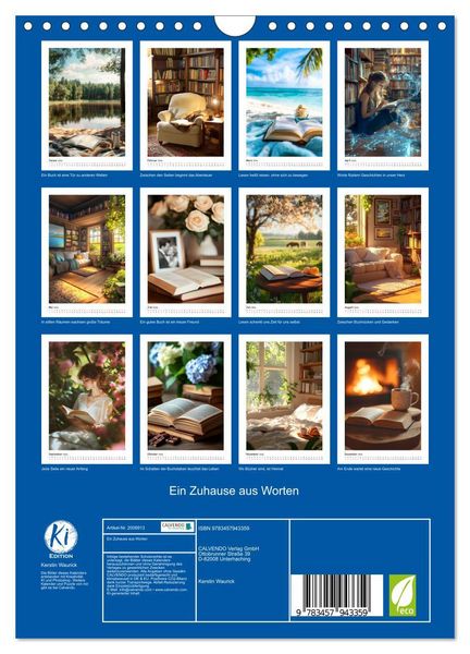 Produktbild: Ein Zuhause aus Worten (Wandkalender 2026 DIN A4 hoch), CALVENDO Monatskalender