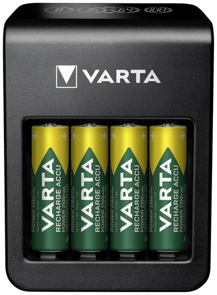 Produktbild: Varta LCD Plug Charger+ 4x 56706 Rundzellen-Ladeger&auml;t NiMH Micro (AAA), Mignon (AA), 9 V Block