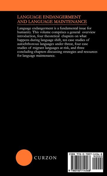 Produktbild: Language Endangerment and Language Maintenance