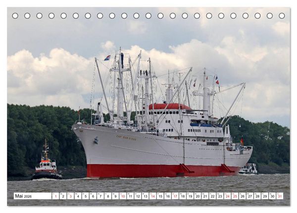Produktbild: Dicke P&ouml;tte im Hafen und auf gro&szlig;er Fahrt (Tischkalender 2026 DIN A5 quer), CALVENDO Monatskalender