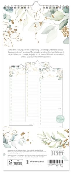 Produktbild: Geburtstagsplaner Wandkalender kompakt