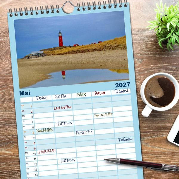 Produktbild: Familienplaner 2027 - Texel &ndash; Eine Insel die verzaubert mit 5 Spalten (Wandkalender, 21 x 45 cm) CALVENDO