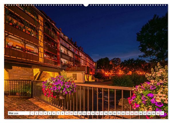 Produktbild: Rund um die Kr&auml;merbr&uuml;cke - Ein St&uuml;ck Mittelalter in Erfurt (hochwertiger Premium Wandkalender 2026 DIN A2 quer), Kunstdruck in Hochglanz